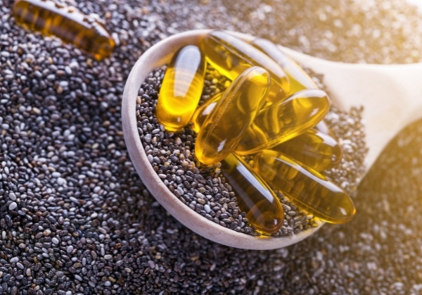 Chia oil omega capsules