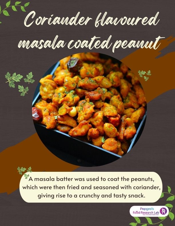 Coriander flavoured masala coated peanut