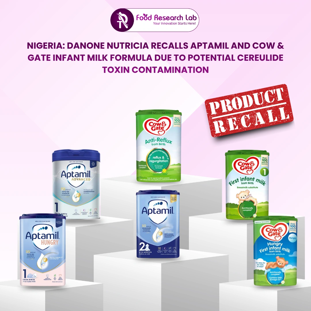 Danone Nutricia Recalls Aptamil and Cow & Gate Infant Milk Formula Due to Potential Cereulide Toxin Contamination