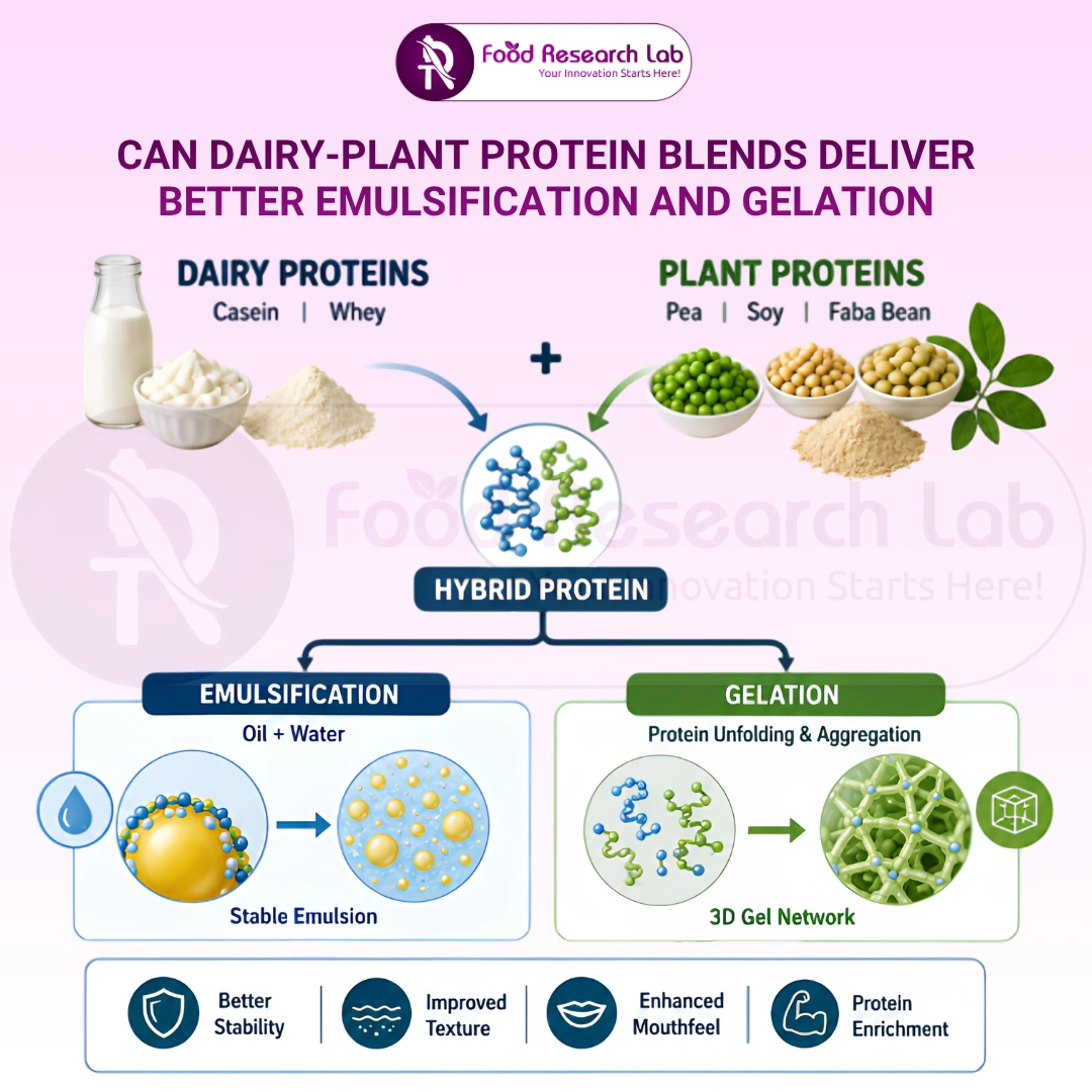 Can Dairy-Plant Protein Blends Deliver Better Emulsification and Gelation