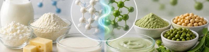 Can Dairy-Plant Protein Blends Deliver Better Emulsification and Gelation